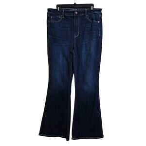 American Eagle Next Level Stretch Super High Rise Flare Denim Jeans Womens SZ 16